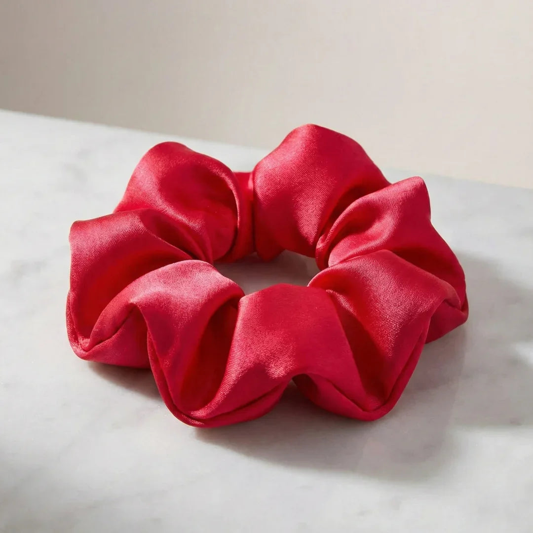 Scrunchie din mătase „Roșu Elegant”