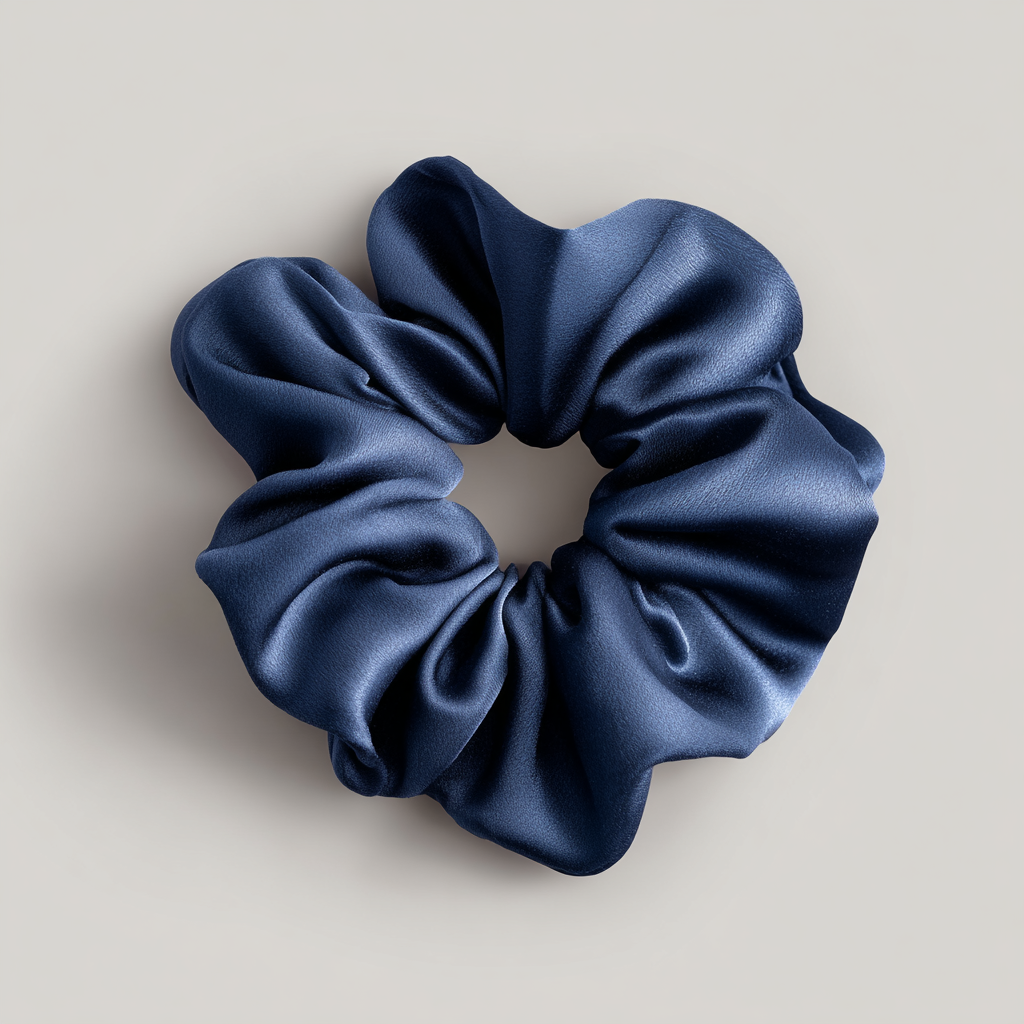 Scrunchie din mătase „Albastru Marin”
