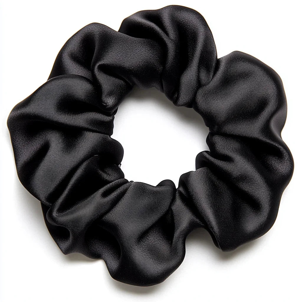 Scrunchie din mătase „Negru elegant”