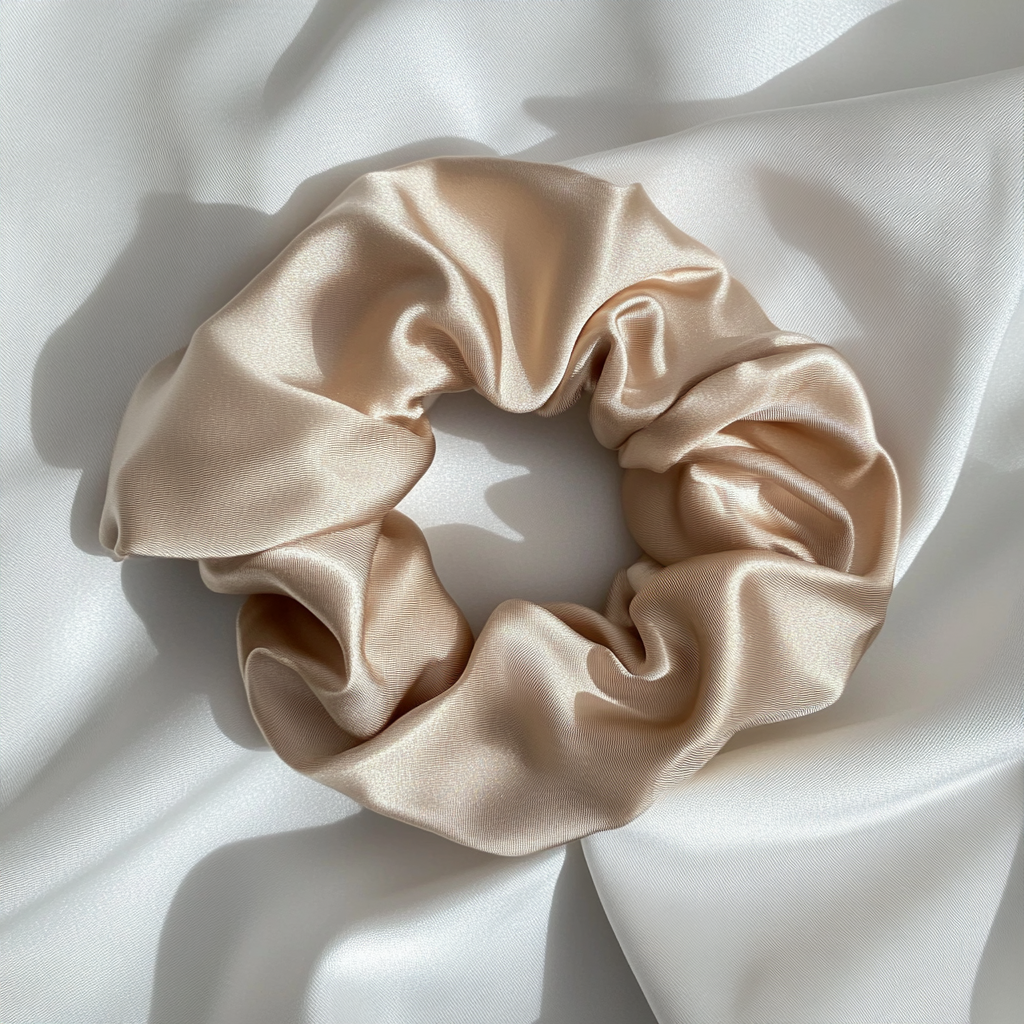 Scrunchie din mătase „Capucino” - mărime XL