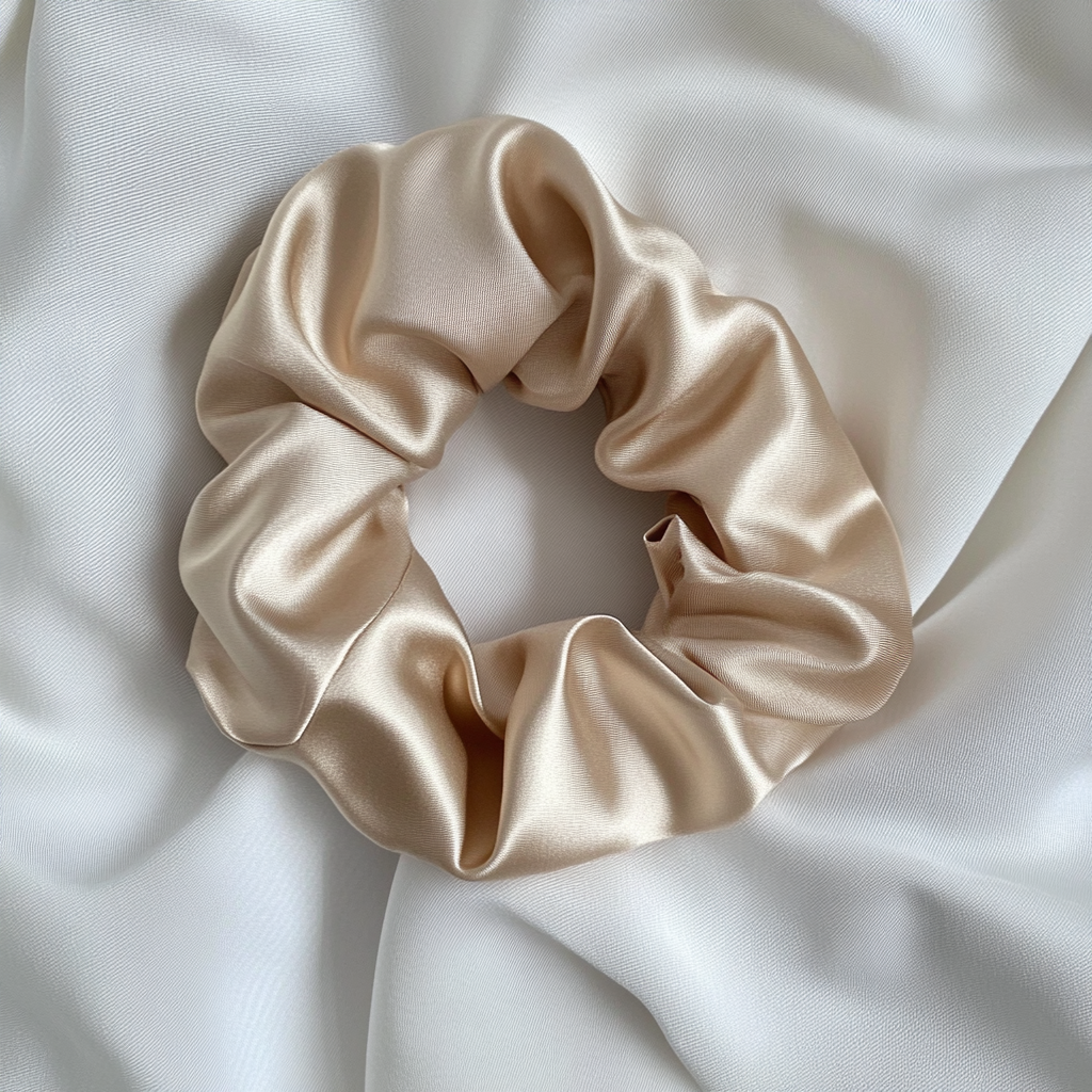 Scrunchie din mătase „Capucino” - mărime XL