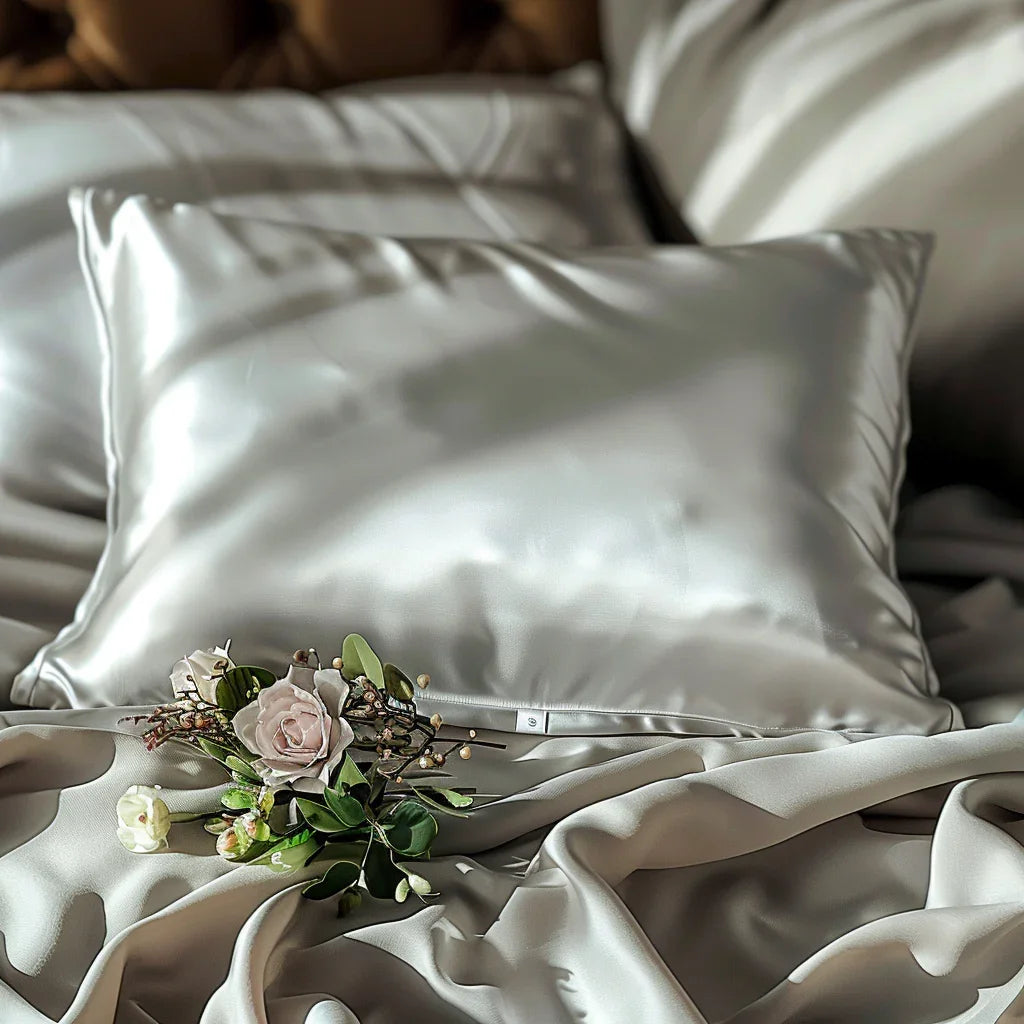 Silk cushion cover "Delicate Grey" 50x70 cm.