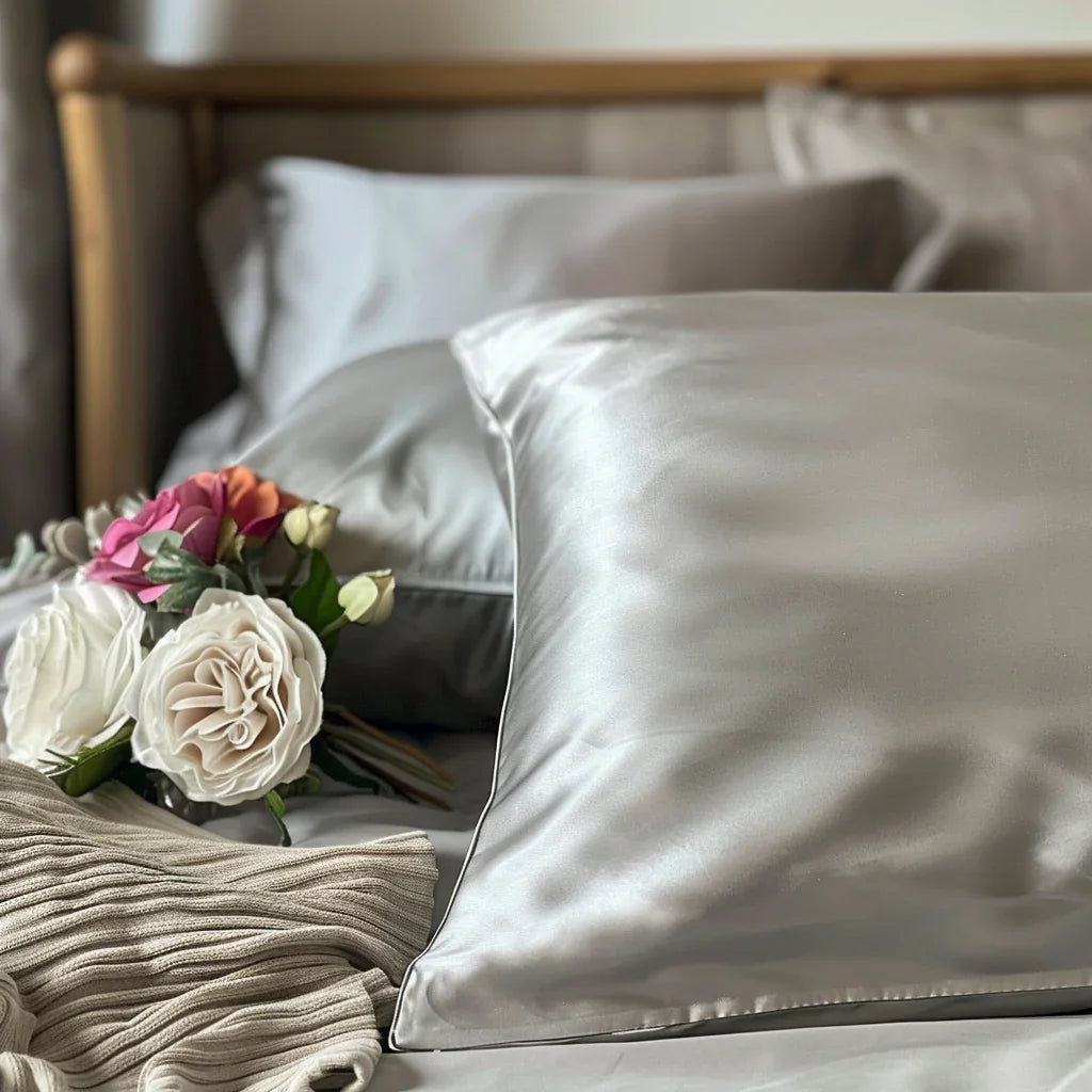 Silk cushion cover "Delicate Grey" 50x70 cm.
