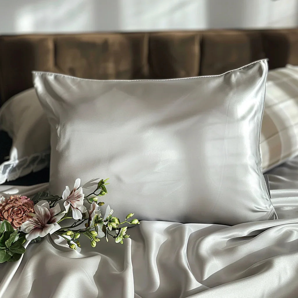 Silk cushion cover "Delicate Grey" 50x70 cm.