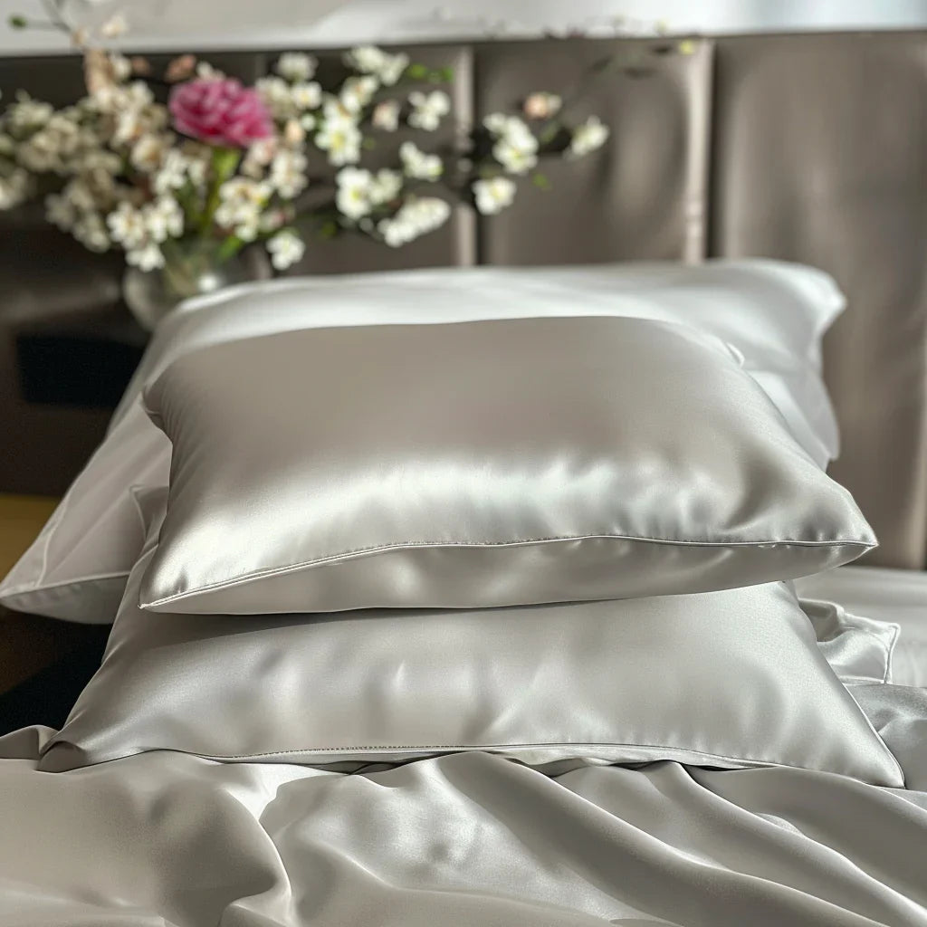 Silk cushion cover "Delicate Grey" 50x70 cm.