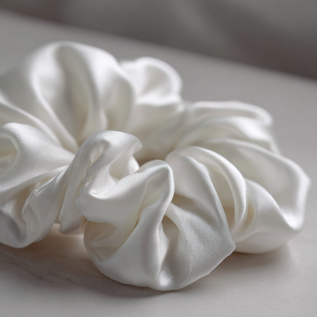 Scrunchie din mătase „Fildeș”