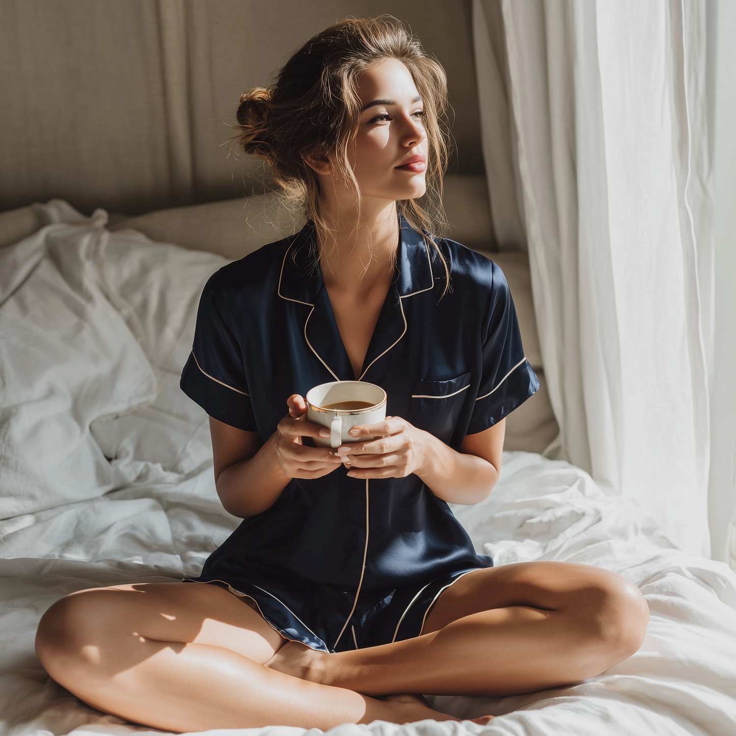 Set din mătase - „Albastru Regal”