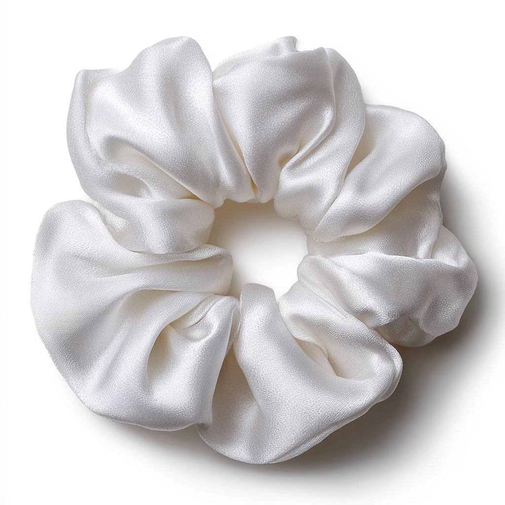 Scrunchie din mătase „Fildeș”