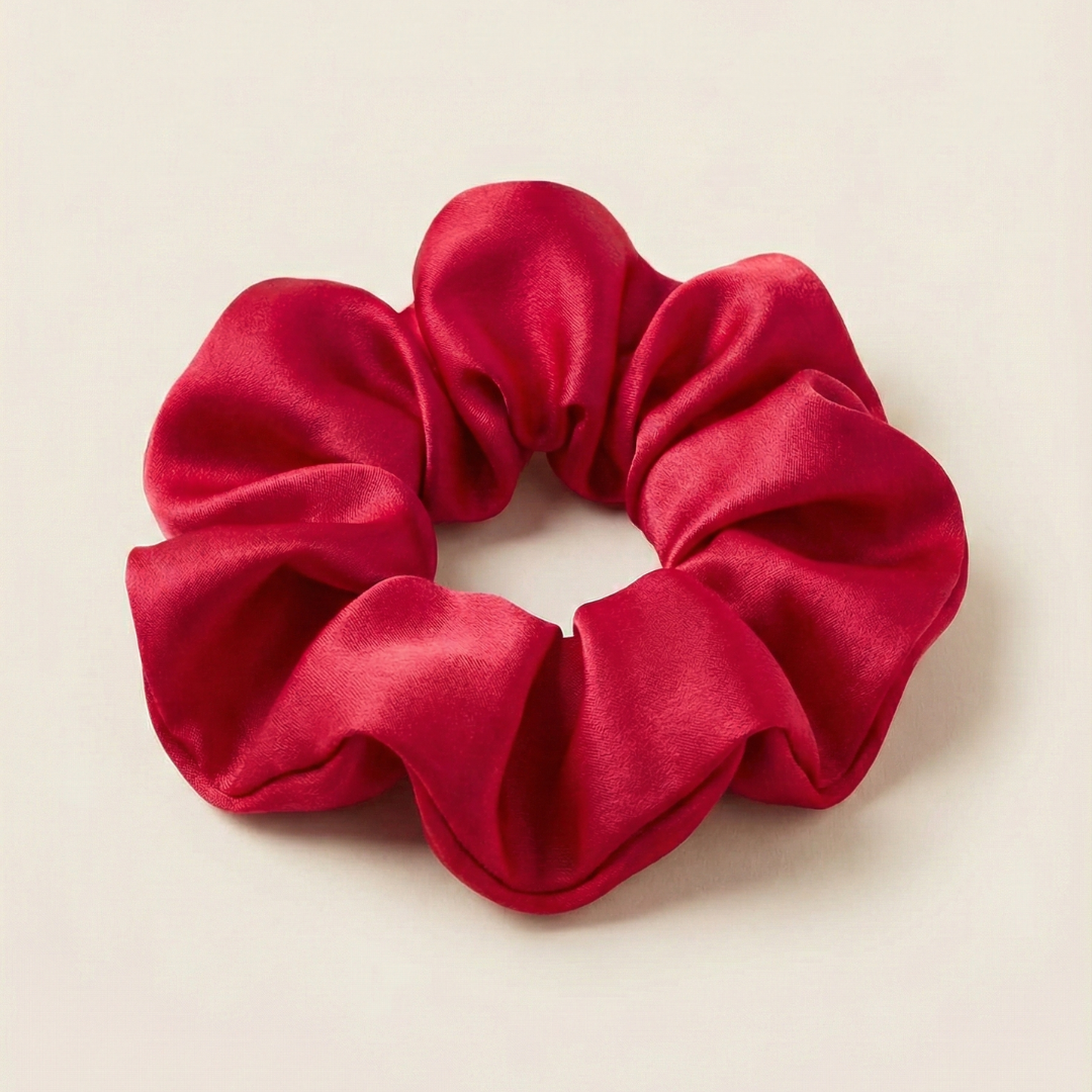 Scrunchie din mătase „Roșu Elegant”