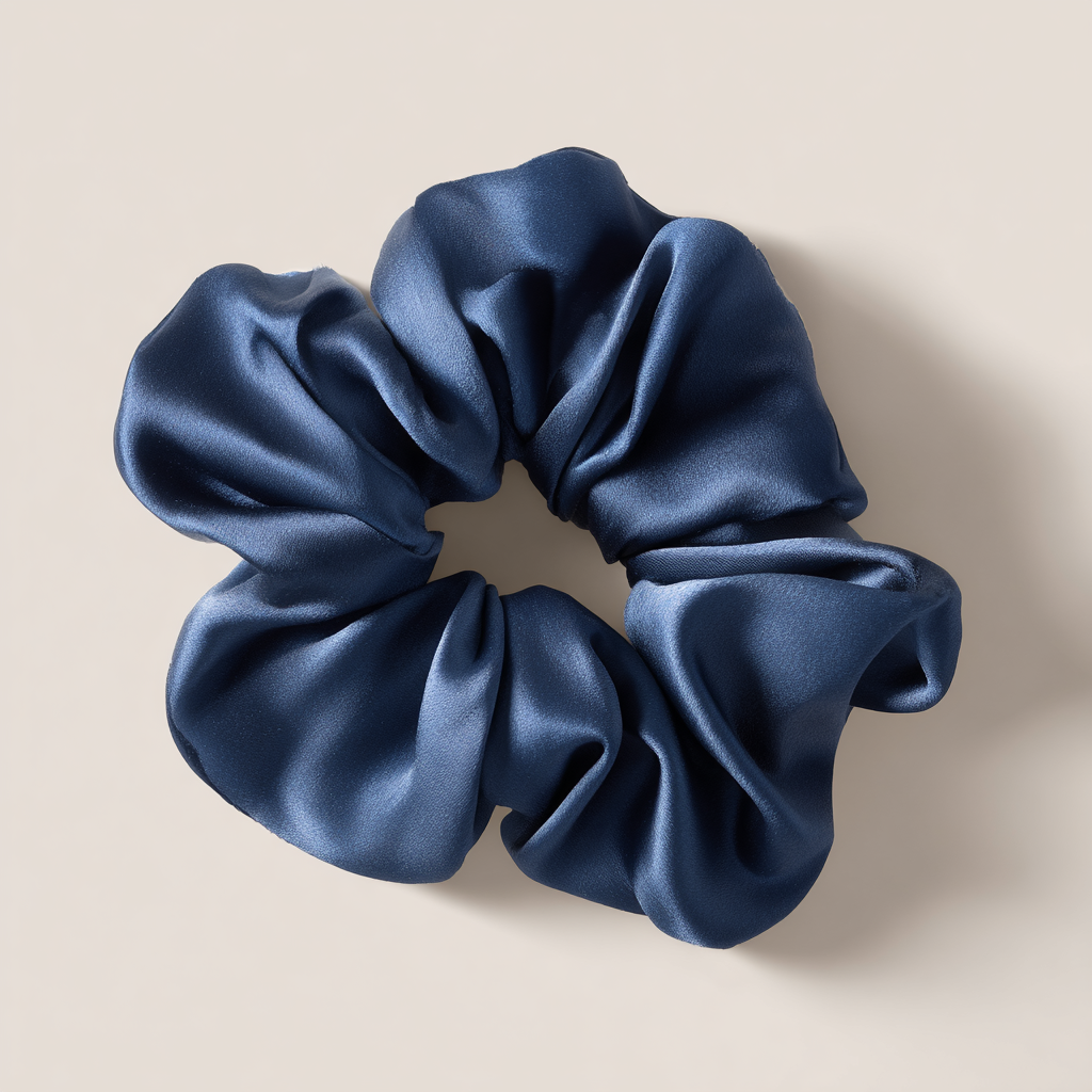 Scrunchie din mătase „Albastru Marin”