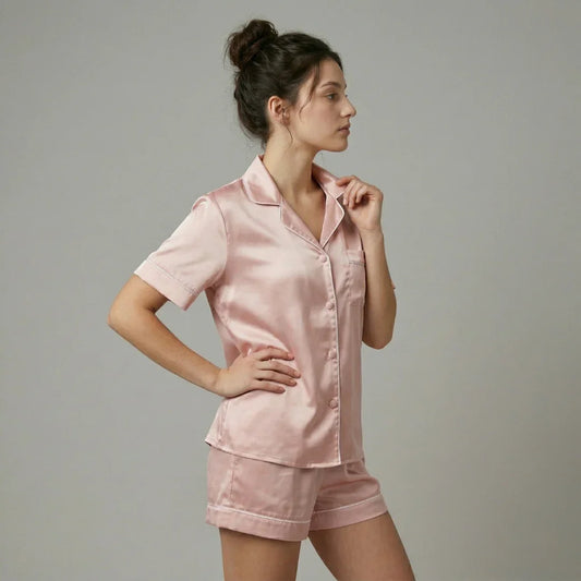 Set din mătase - „Roz perlat”