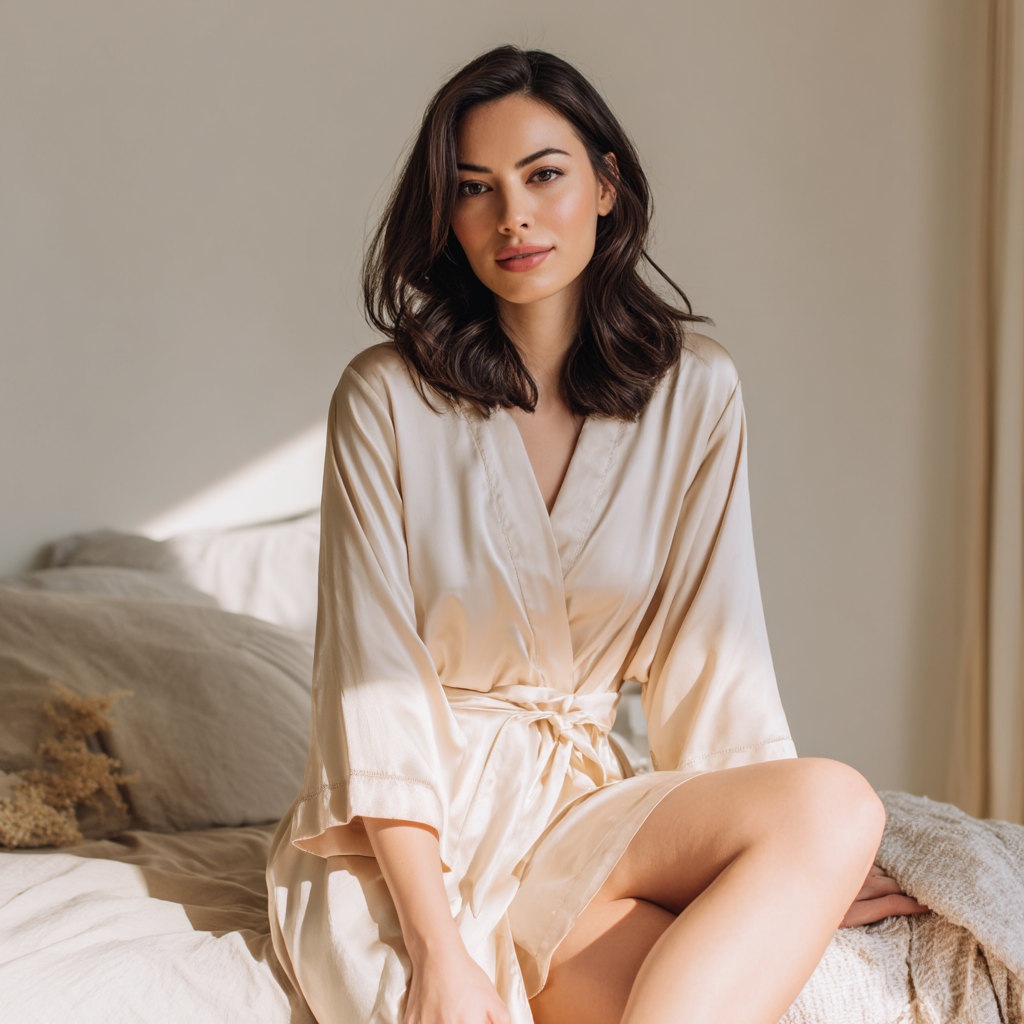 Halat elegant din mătase – „Șampanie”