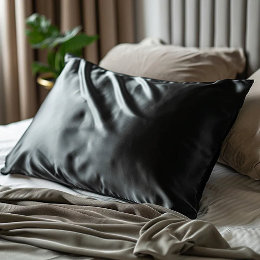 Silk cushion cover "Elegant black" 50x70 cm.
